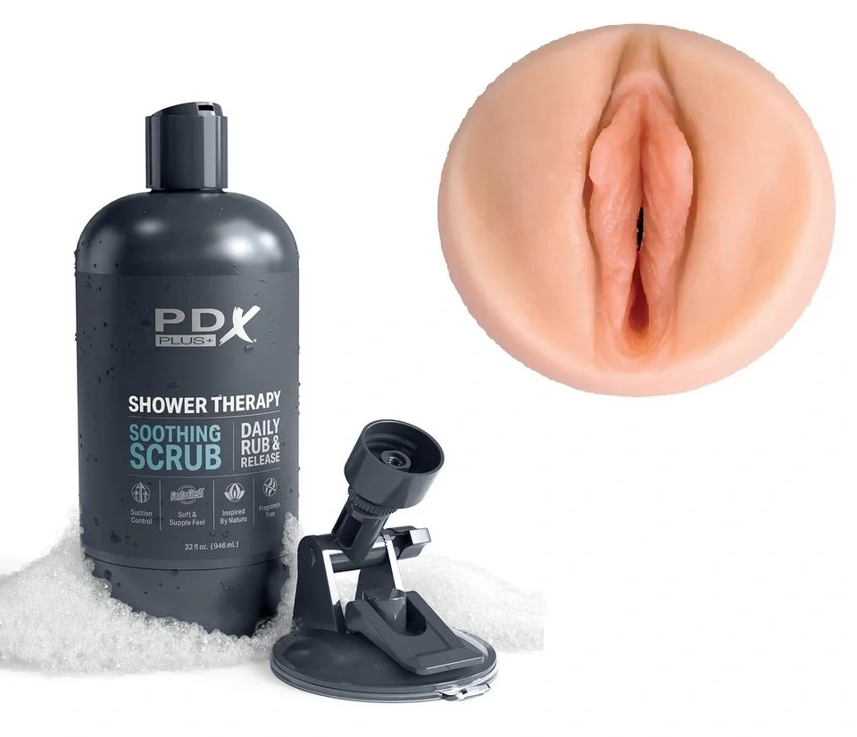 PIPEDREAM Masturbator Shower Therapy Soothing Scrub Fanta Flesh Natural 20.7 cm