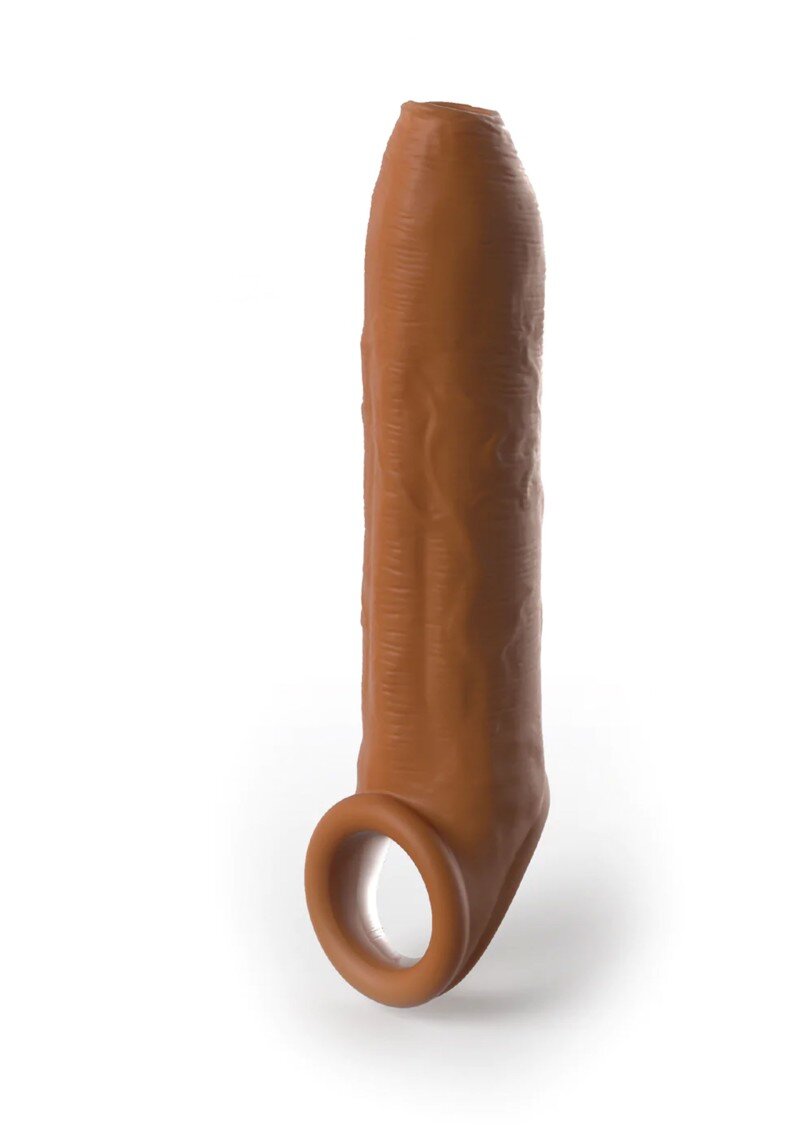 PIPEDREAM Prelungitor Penis Uncut cu Inel Testicule Fantasy X-Tensions Elite Silicon Maro 20.3 cm