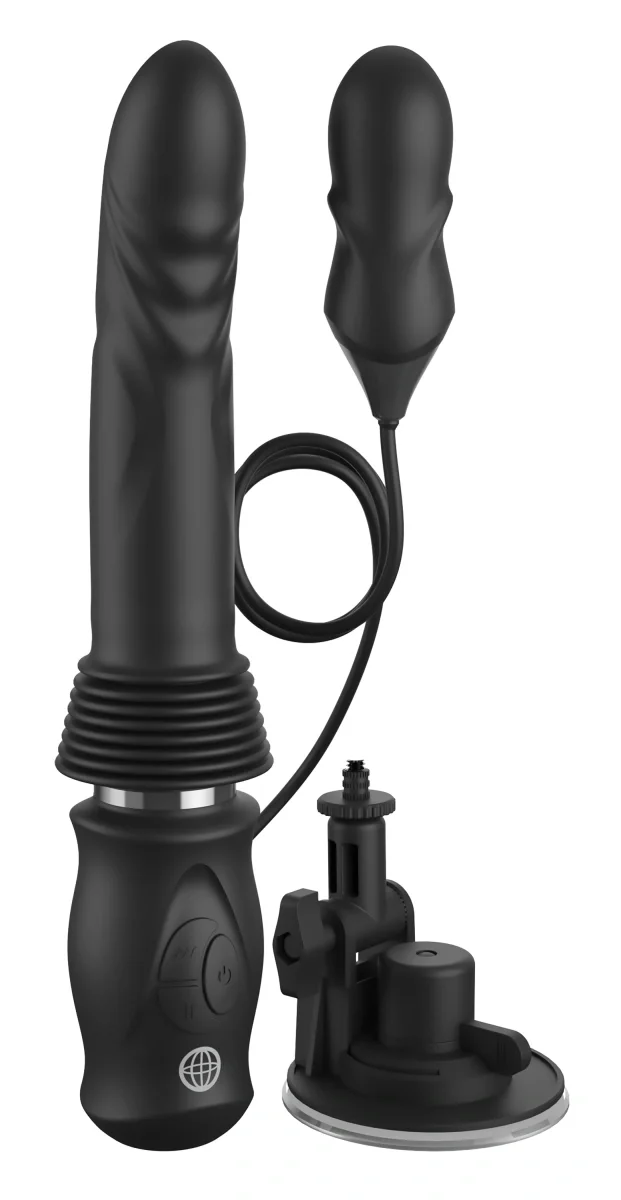PIPEDREAM Stimulator Ultimate Silicone Thruster 10 Moduri Vibratii 3 Moduri Impingere Silicon USB Negru 29 cm