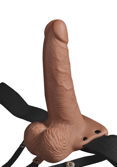 PIPEDREAM Strap-on Hollow Vibrator Fetish Fantasy 10 Moduri Vibratii PVC Natural 17.8 cm