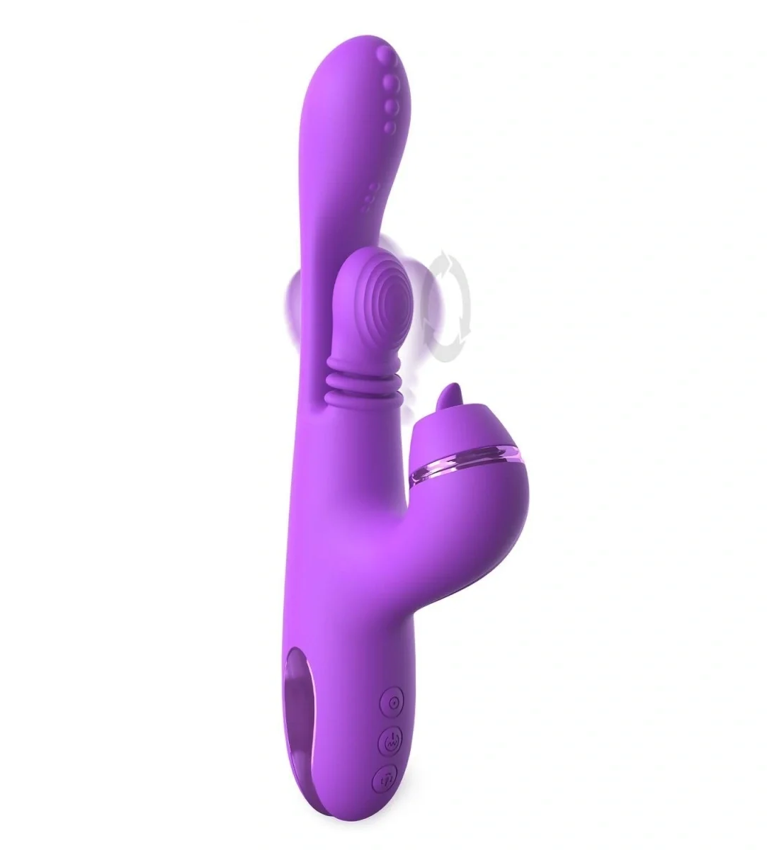 PIPEDREAM Vibrator IntiMotion Pulse Pro 4 Motoare Puternice Functii Multiple Silicon USB Mov 24 cm