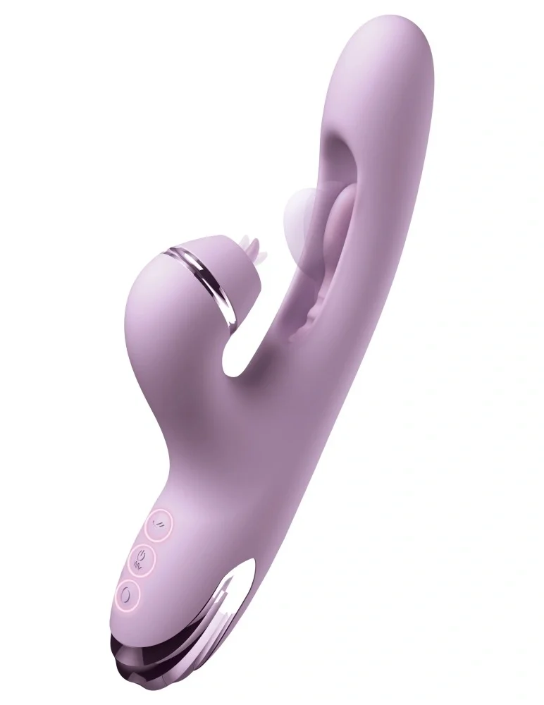PIPEDREAM Vibrator Rabbit G-Touch Pulse Pro 3 Motoare Puternice Functii Multiple Silicon USB Magnetic Lila 23.4 cm