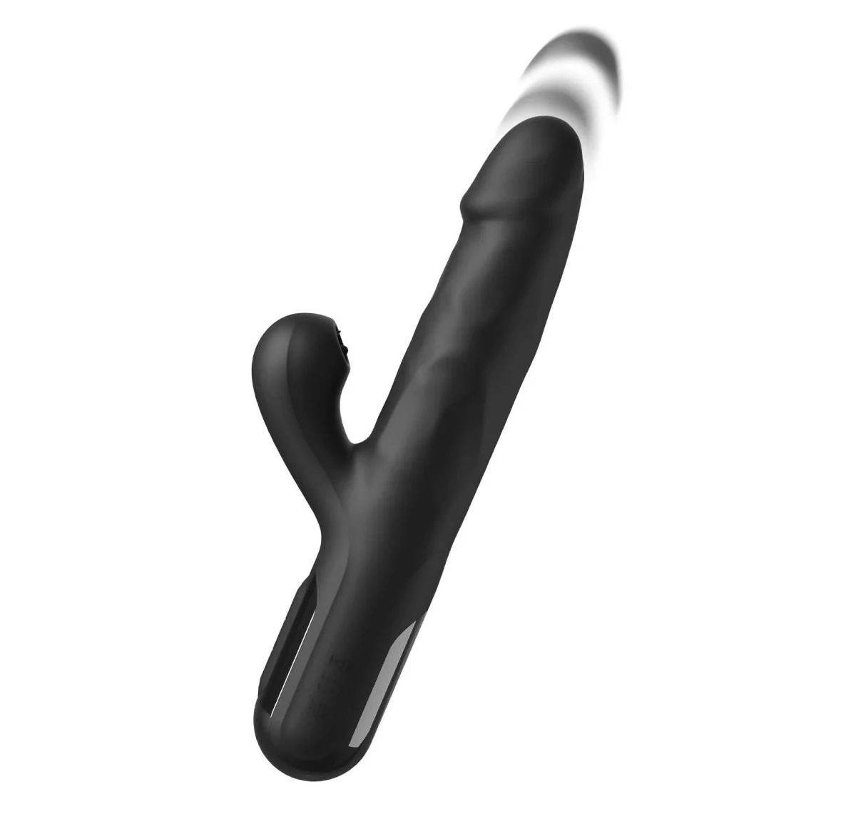 PIPEDREAM Vibrator Sonix Silicone Thruster 10 Moduri Vibratii 7 Moduri Impingere Silicon USB Negru 22 cm
