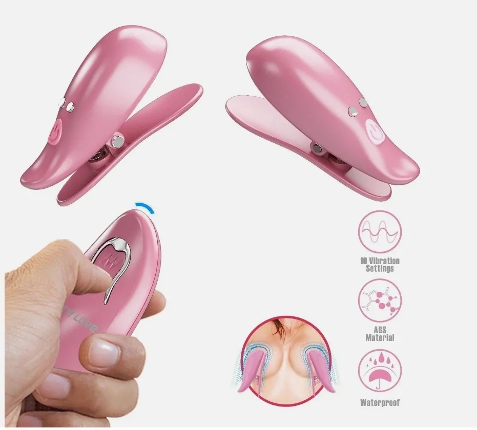 PRETTYLOVE Clame de Sfarcuri Cayley Remote Control 10 Moduri Vibratii USB Magnetic Roz