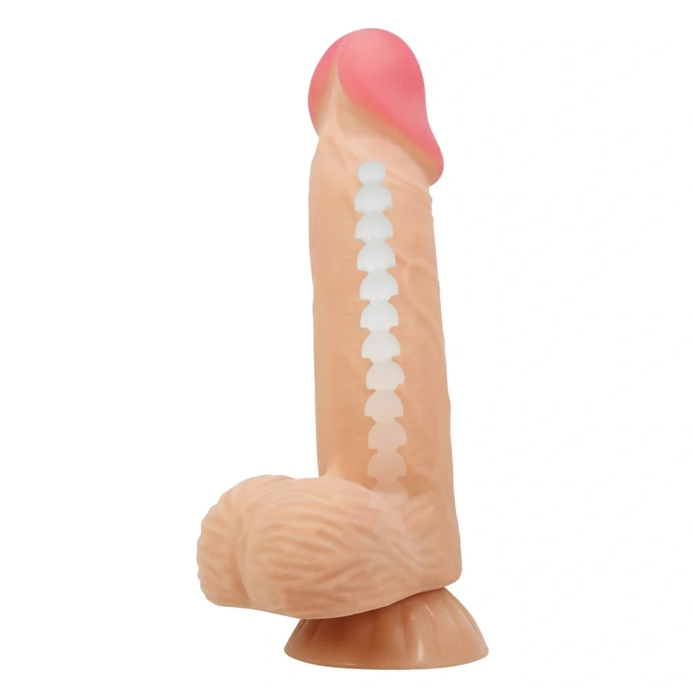 PRETTYLOVE Dildo Realist Sliding Skin Bendable Lifelike Skin Natural 20.6 cm