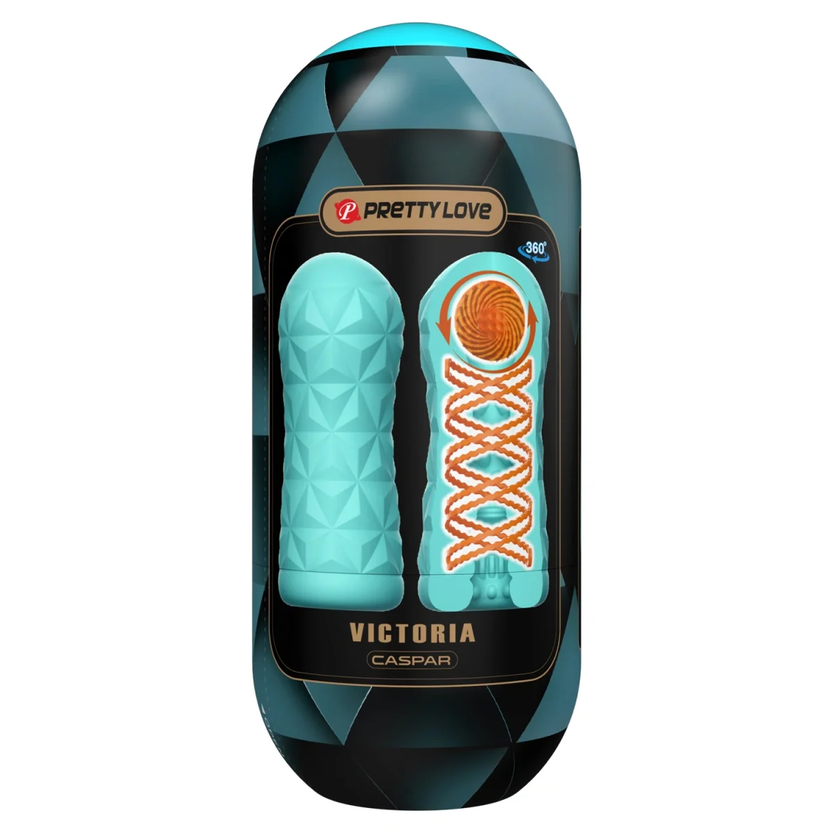 PRETTYLOVE Masturbator cu Bila Victoria Caspar TPR Verde 15 cm