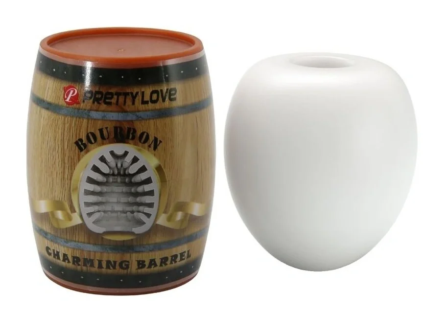 PRETTYLOVE Ou Masturbator Bourbon Charming Barrel TPE Alb