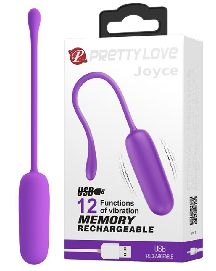 PRETTYLOVE Ou Vibrator Joyce 12 Moduri Vibratii Silicon USB Violet 18 cm