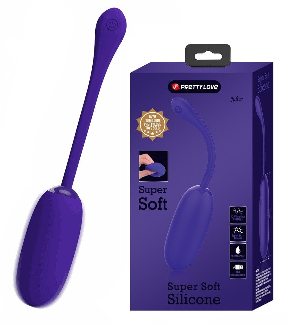 PRETTYLOVE Ou Vibrator Julius 12 Moduri Vibratii Silicon USB Violet