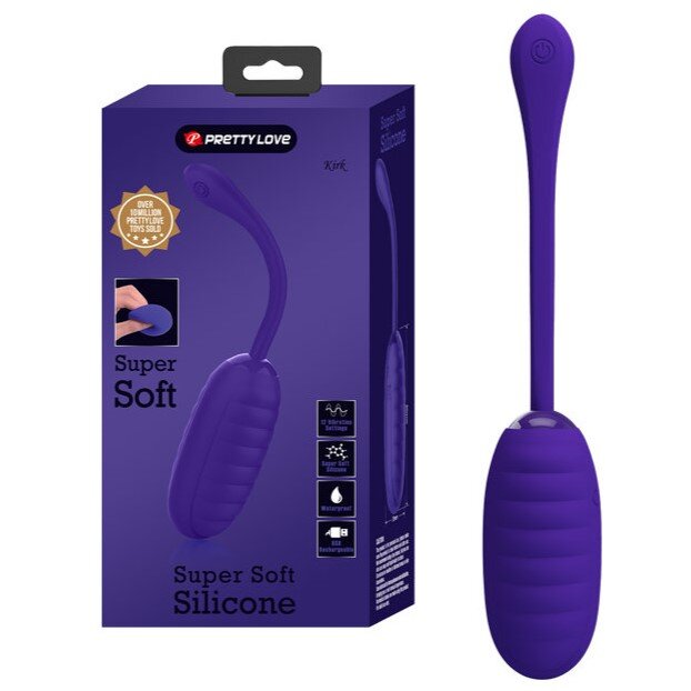 PRETTYLOVE Ou Vibrator Kirk 12 Moduri Vibratii Silicon USB Violet