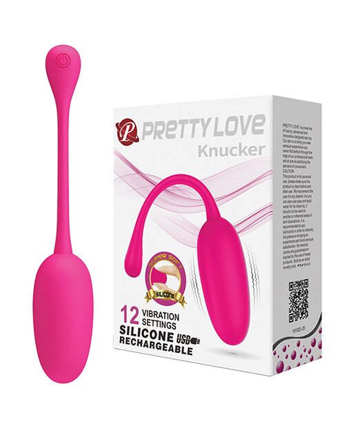 PRETTYLOVE Ou Vibrator Knucker 12 Moduri Vibratii Silicon USB Roz