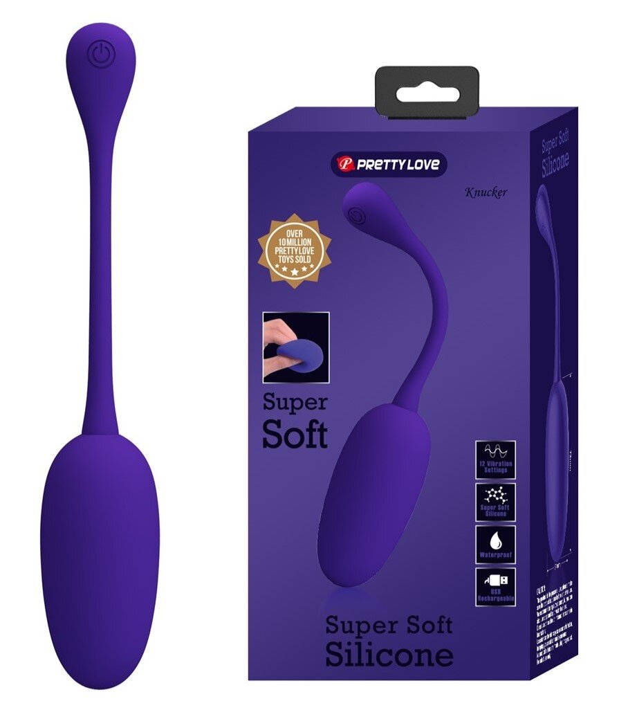 PRETTYLOVE Ou Vibrator Knucker 12 Moduri Vibratii Silicon USB Violet