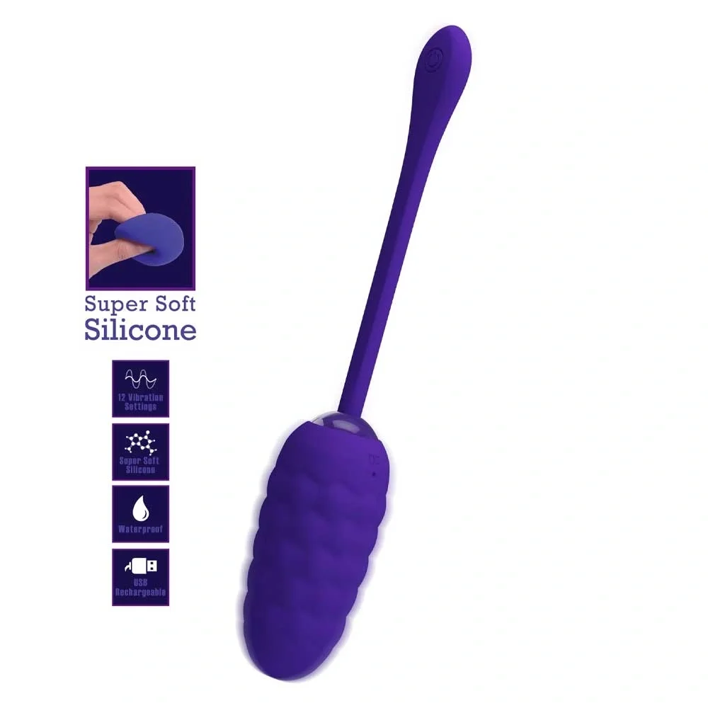 PRETTYLOVE Ou Vibrator Marina 12 Moduri Vibratii Silicon USB Violet