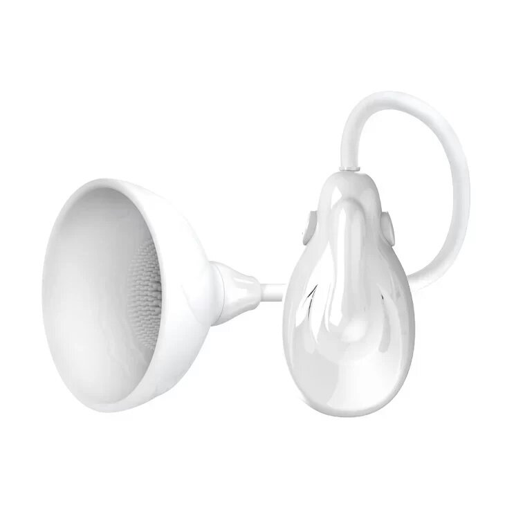 PRETTYLOVE Pompa cu Vibratii pentru Sani Fantasy Partner Silicon Alb