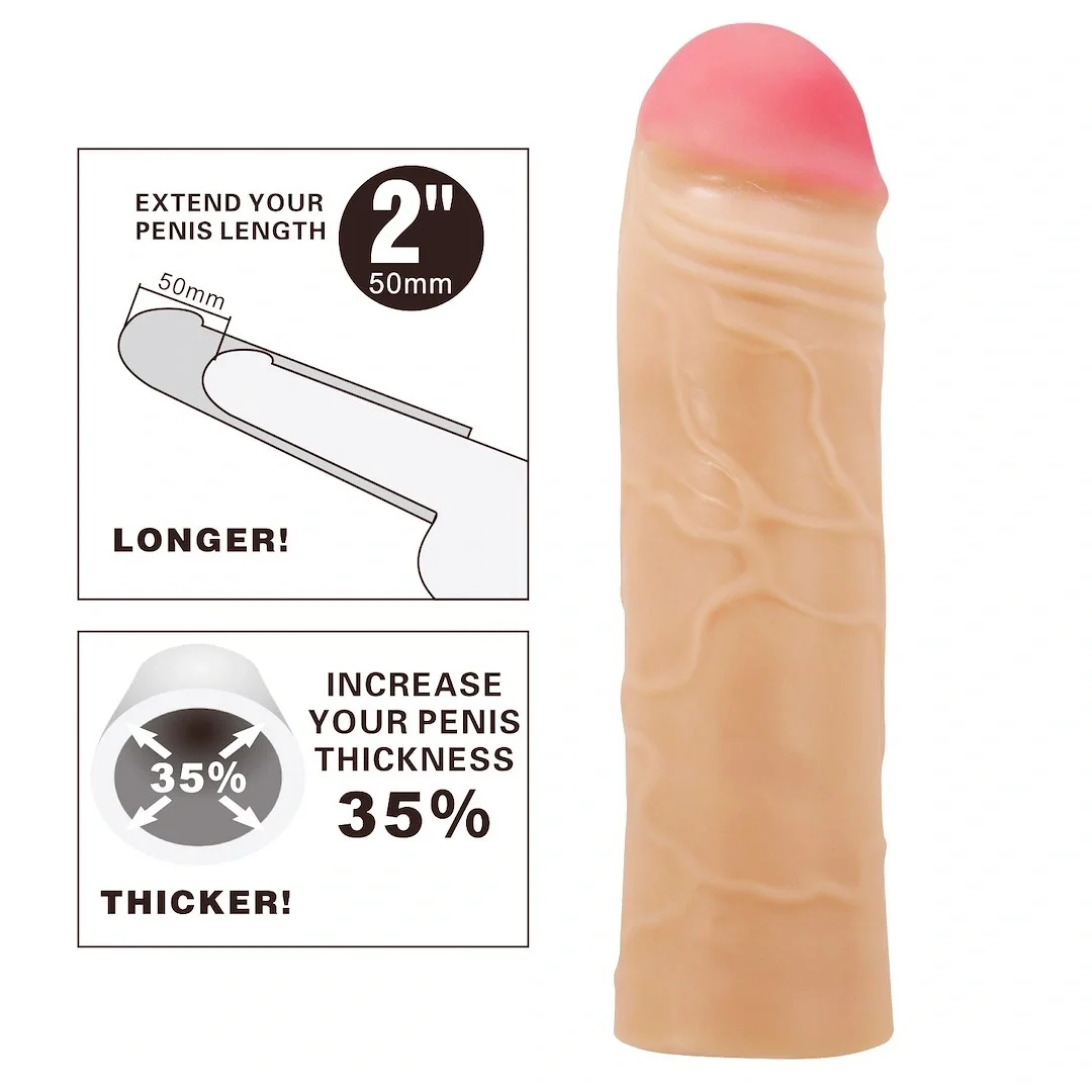 PRETTYLOVE Prelungitor Penis Chane TPR Natural 18 cm