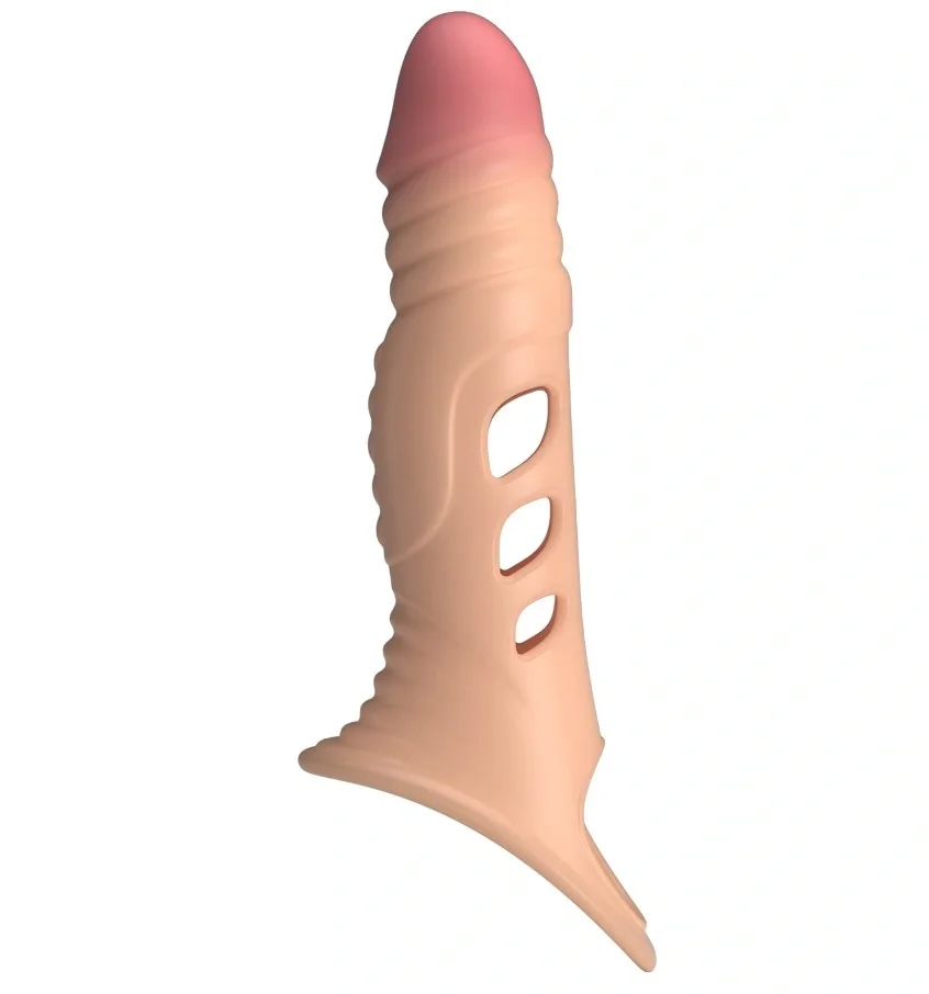 PRETTYLOVE Prelungitor Penis Lve +4 cm cu Vibratii TPE Natural