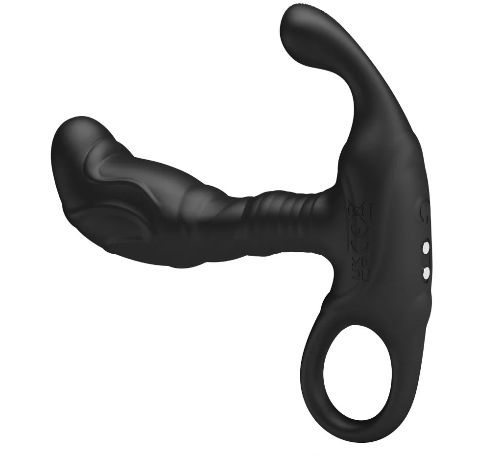 PRETTYLOVE Stimulator Anal Andrew Control Bluetooth Aplicatie Mobila Silicon Negru 11.5 cm