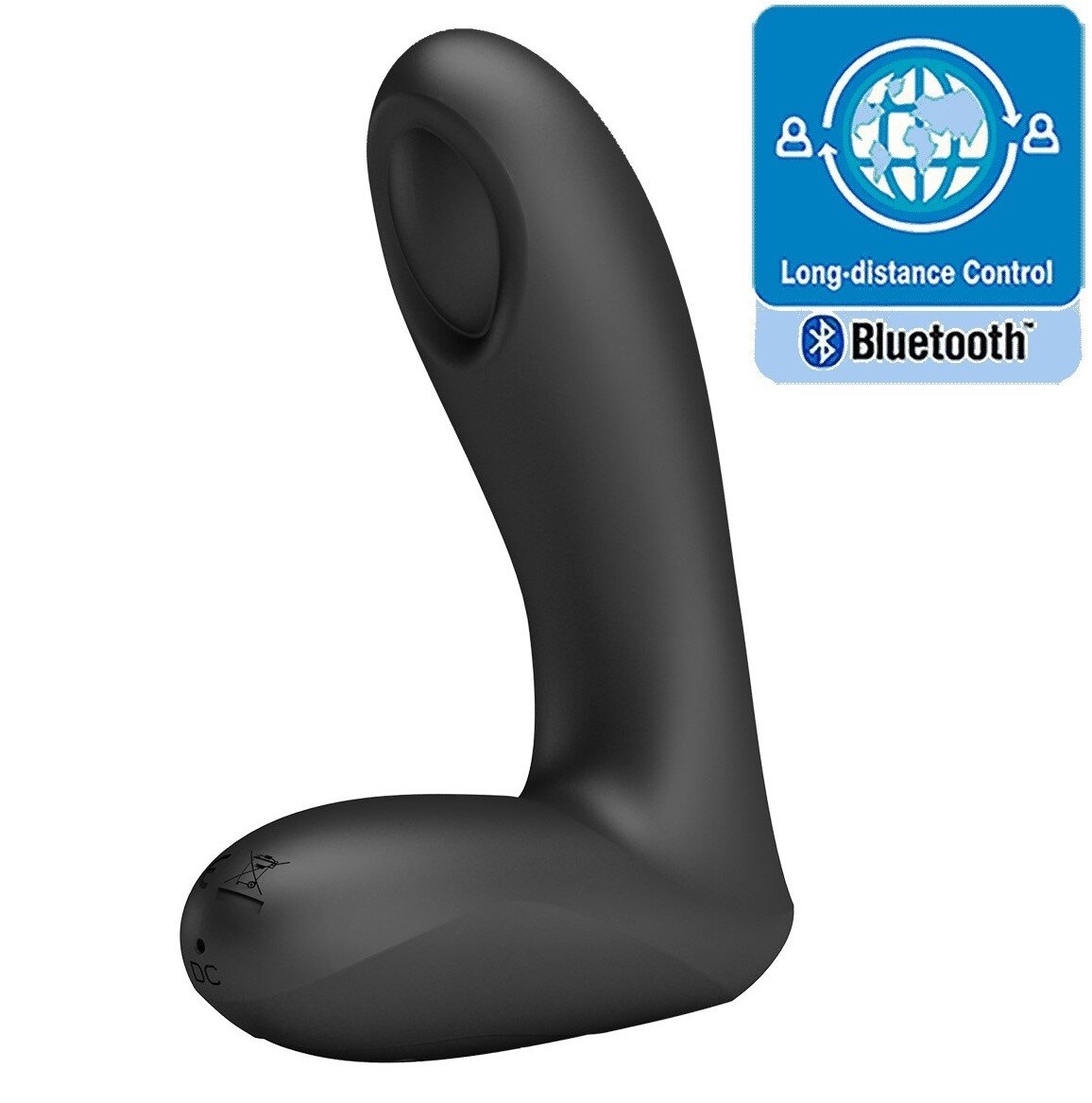 PRETTYLOVE Stimulator Anal Archenemy 12 Moduri Vibratii Bluetooth Control Free App Silicon USB Negru 12.1 cm