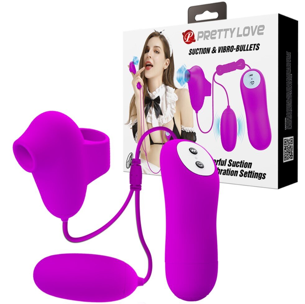 PRETTYLOVE Stimulator Dublu Pretty Love 12 Moduri Vibratii 12 Moduri Suctiune Silicon Mov