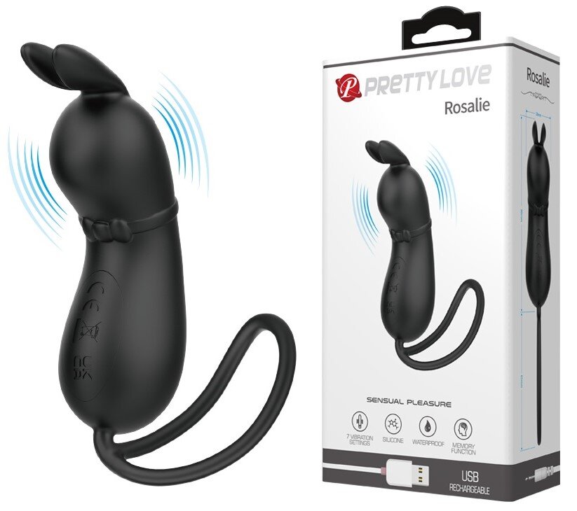PRETTYLOVE Stimulator Rosalie 7 Moduri Vibratii Silicon USB Negru