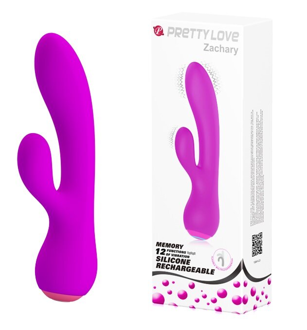 PRETTYLOVE Vibartor Pretty Love Zachary 12 Moduri Vibratii Silicon USB Mov 17.8 cm