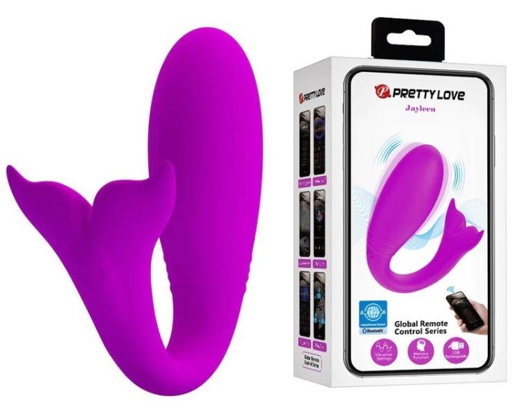 PRETTYLOVE Vibrator Cuplu Jayleen 12 Moduri Vibratii Silicon Bluetooth Control Free App Mov