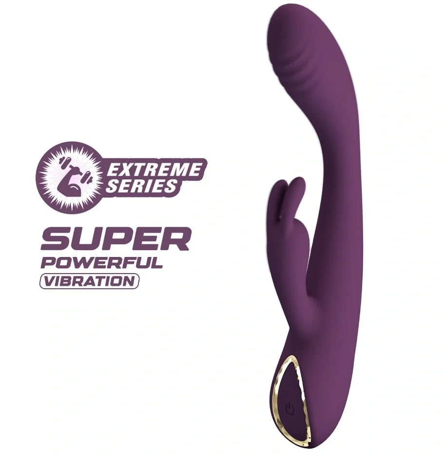 PRETTYLOVE Vibrator Iepuras Emma 10 Moduri Vibratii Puternice Silicon USB Magnetic Mov 15.8 cm