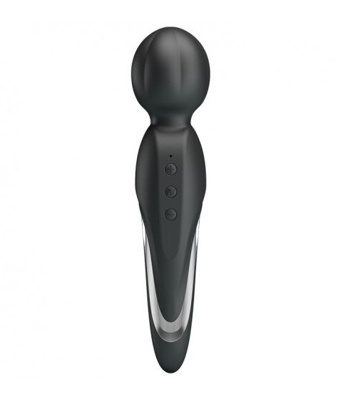 PRETTYLOVE Vibrator Masaj Walter 7 Moduri Vibratii & 5 Intensitati Silicon USB Negru 21.6 cm
