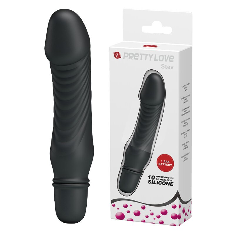 PRETTYLOVE Vibrator Pretty Love Stev 10 Moduri Vibratii Silicon Negru 13.5 cm