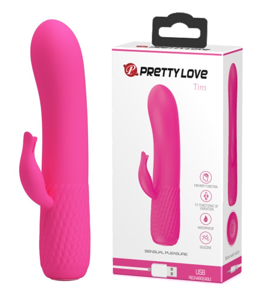 PRETTYLOVE Vibrator Pretty Love Tim 12 Moduri Vibratii Silicon USB Roz 15 cm