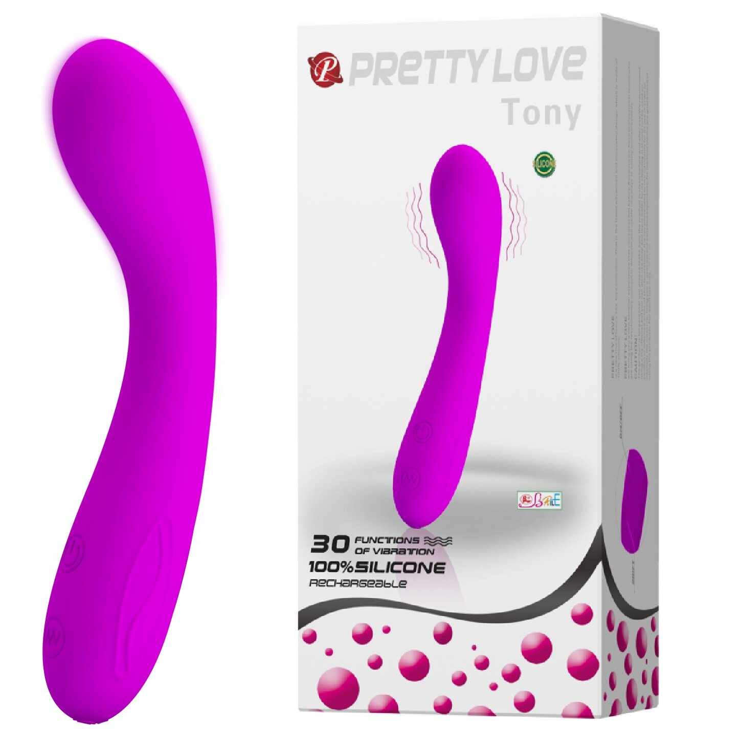 PRETTYLOVE Vibrator Pretty Love Tony 30 Moduri Vibratii Silicon Mov 15.5 cm