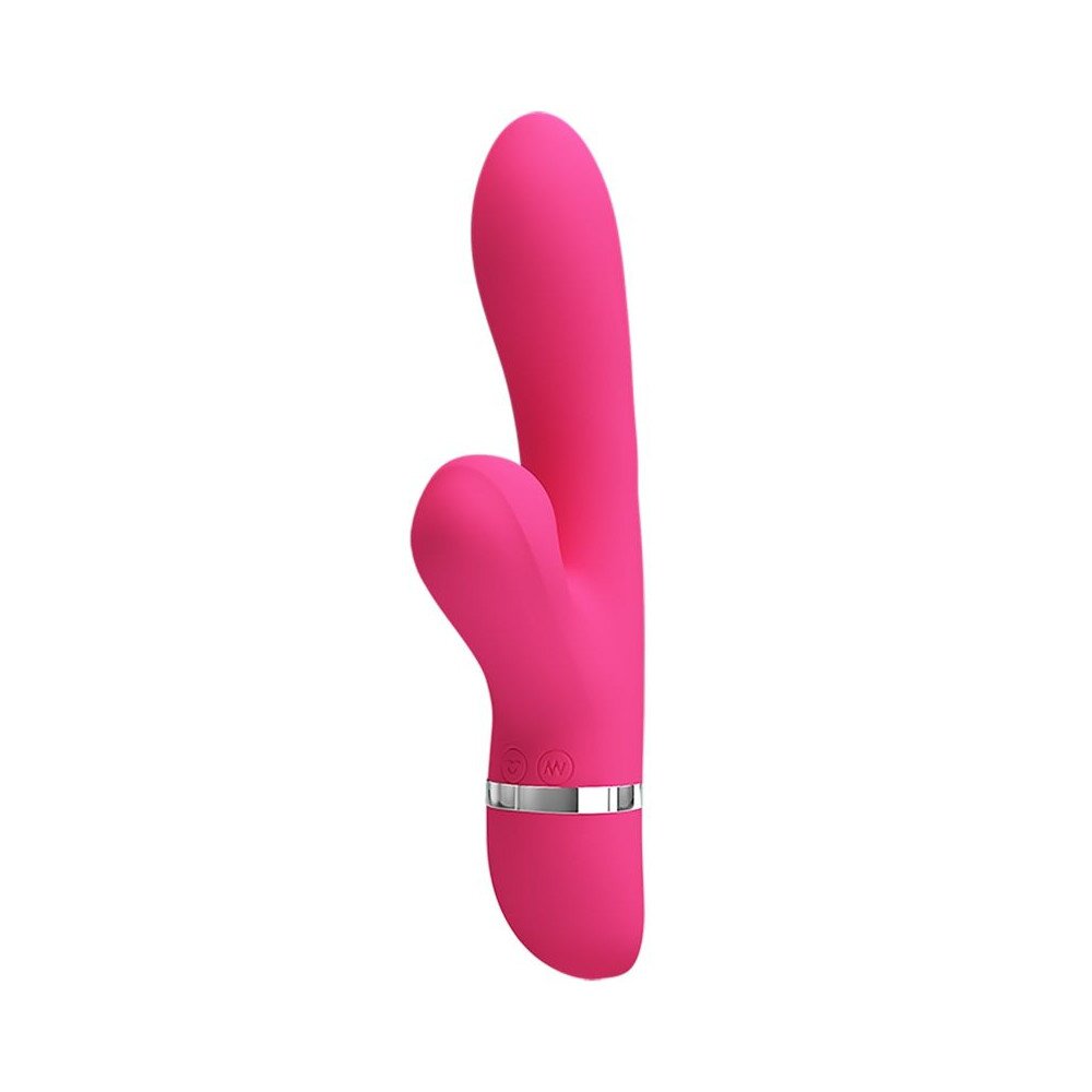 PRETTYLOVE Vibrator Pretty Love Willow 7 Moduri Vibratii 4 Moduri Suctiune Silicon USB Roz 20.4 cm