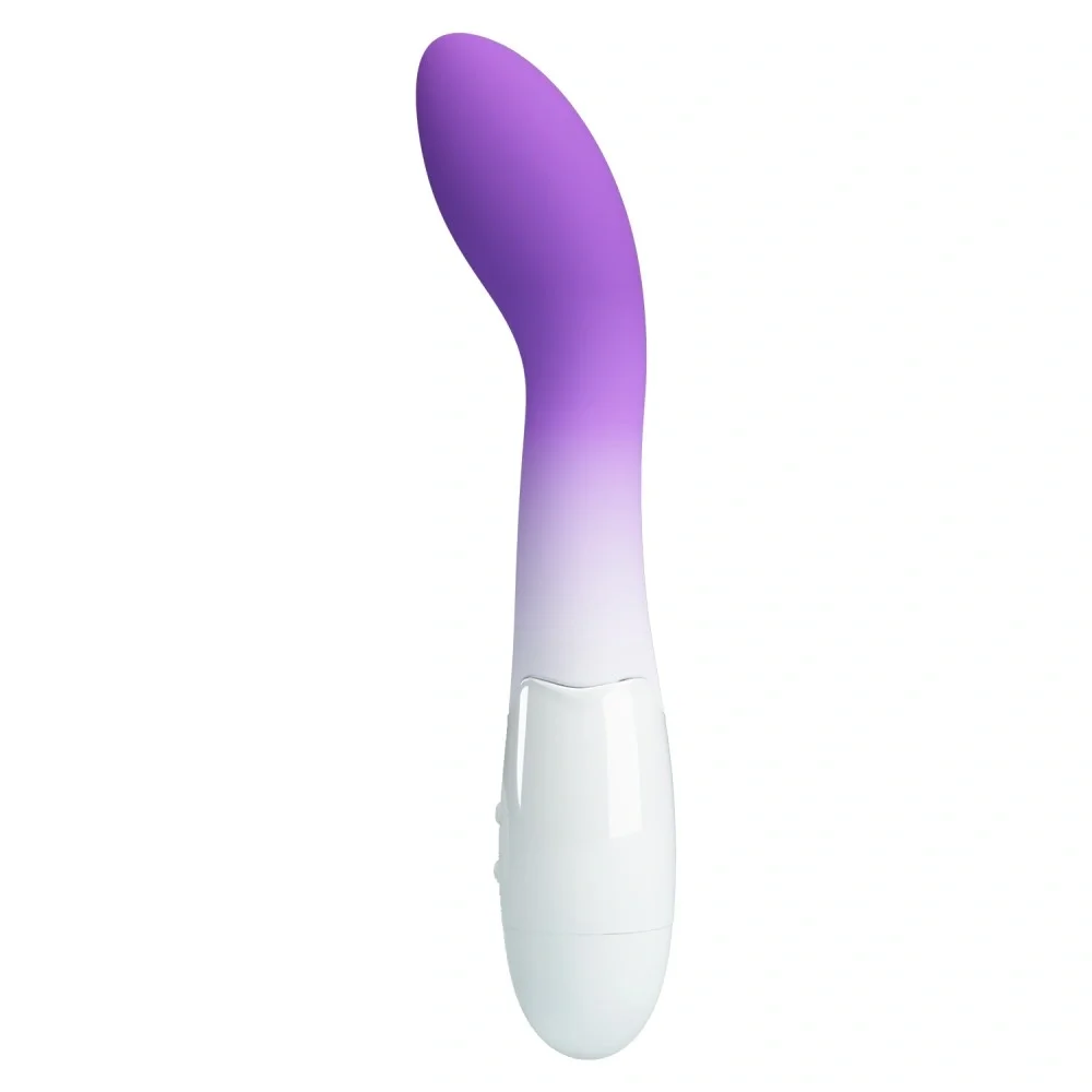 PRETTYLOVE Vibrator Punctul G Bishop 30 Moduri Vibratii Silicon Mov/Alb 18.2 cm