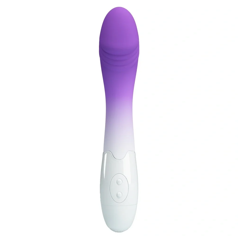 PRETTYLOVE Vibrator Punctul G Elemental 30 Moduri Vibratii Silicon Mov/Alb 19 cm