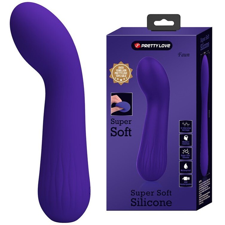 PRETTYLOVE Vibrator Punctul G Faun 12 Moduri Vibratii Silicon USB Violet 15 cm