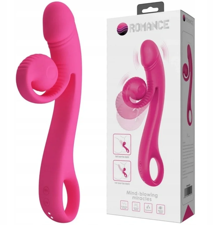 PRETTYLOVE Vibrator Rabbit Beau Snail 10 Moduri Vibratii Silicon USB Magnetic Roz 23 cm