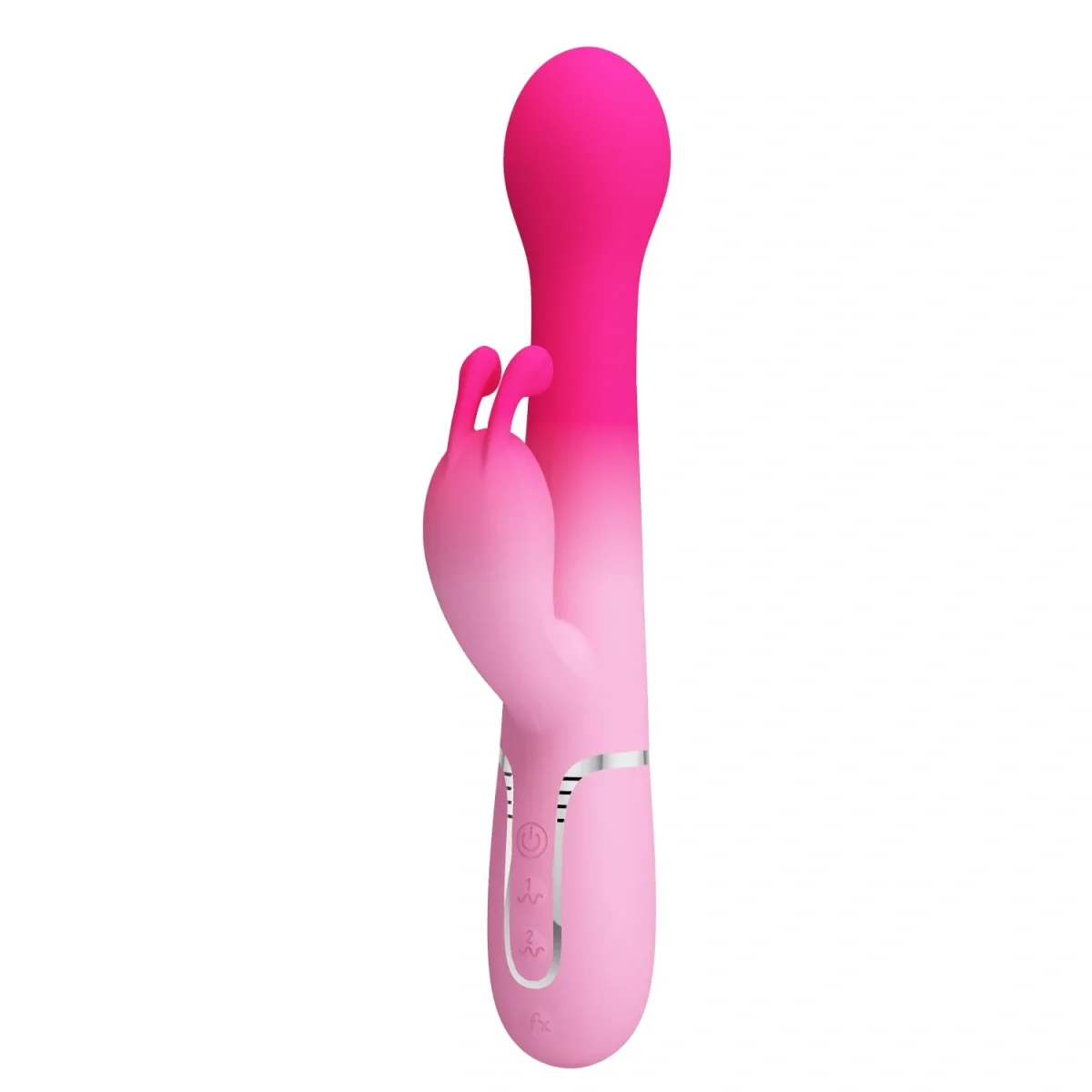 PRETTYLOVE Vibrator Rabbit Dejon 15 Moduri Stimulatoare Silicon USB Roz 22.6 cm