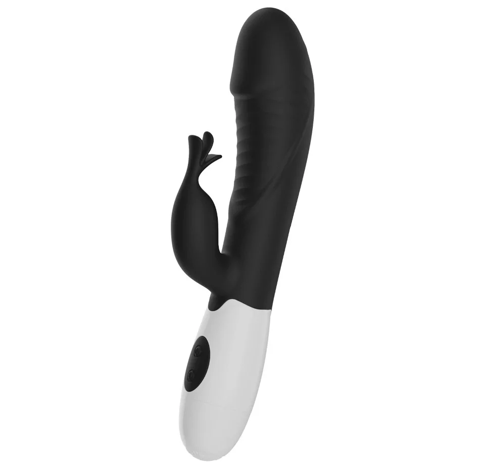 PRETTYLOVE Vibrator Rabbit Rasmussen 30 Moduri Vibratii Silicon Negru 19.8 cm
