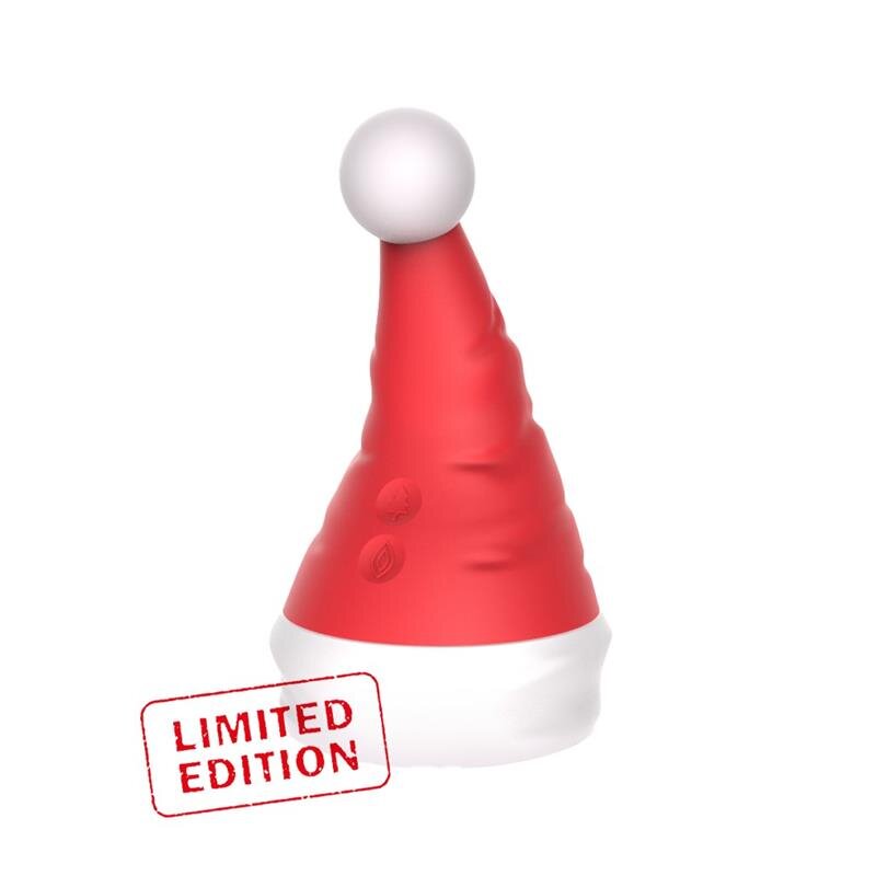 Rimba VIbrator Limited Edition Naughty Hat 10 Moduri Vibratii Silicon USB Rosu/Alb