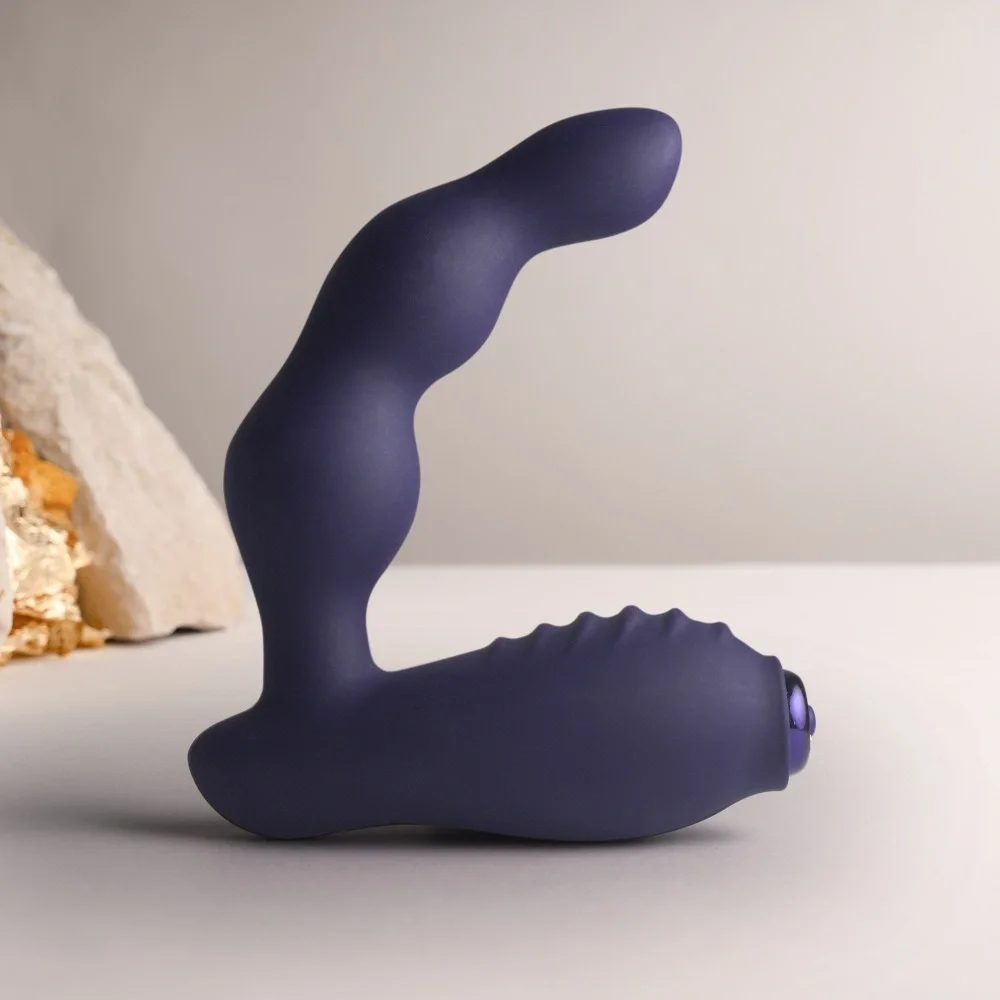 Rocks Off Stimulator Anal Dominion NOVA 16 Moduri Vibratii Silicon USB Magnetic Albastru Inchis 11 cm