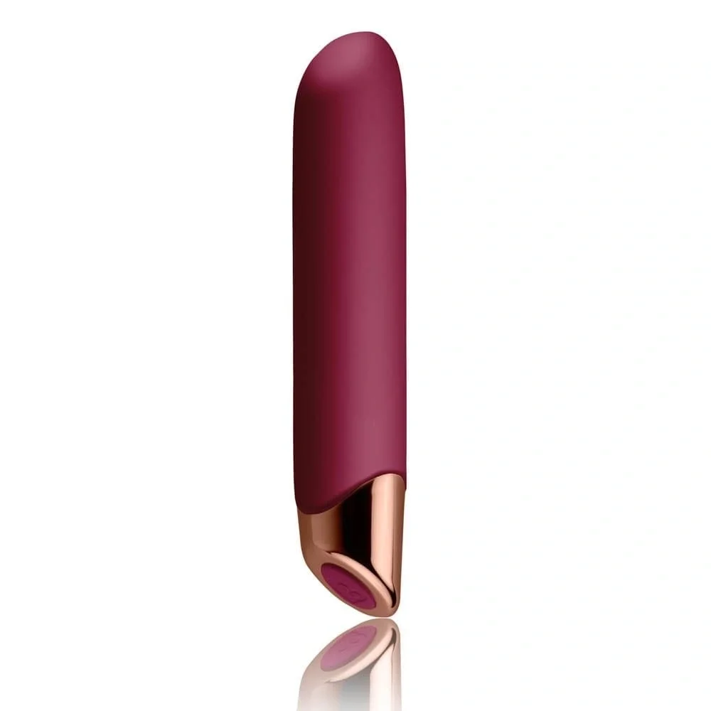 Rocks Off Vibrator Chaiamo 10 Moduri Vibratii Silicon USB Burgundy/Auriu 16.5 cm