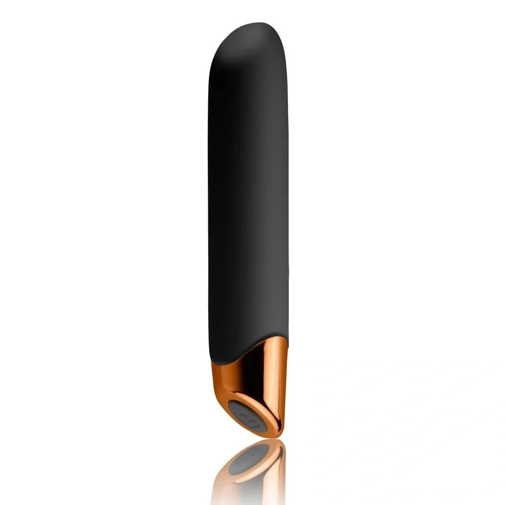 Rocks Off Vibrator Chaiamo 10 Moduri Vibratii Silicon USB Negru/Auriu 16.5 cm