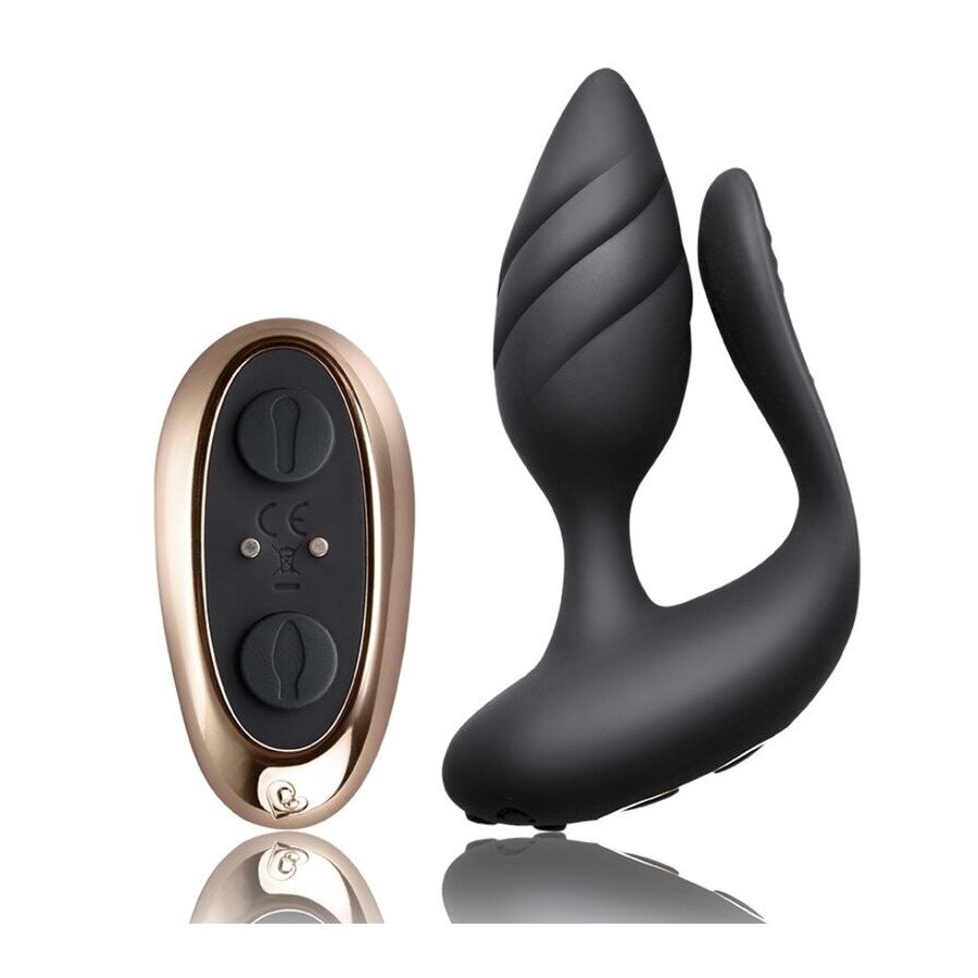 Rocks Off Vibrator Cuplu Cocktail Remote Control 10 Moduri Vibratii USB Silicon Negru