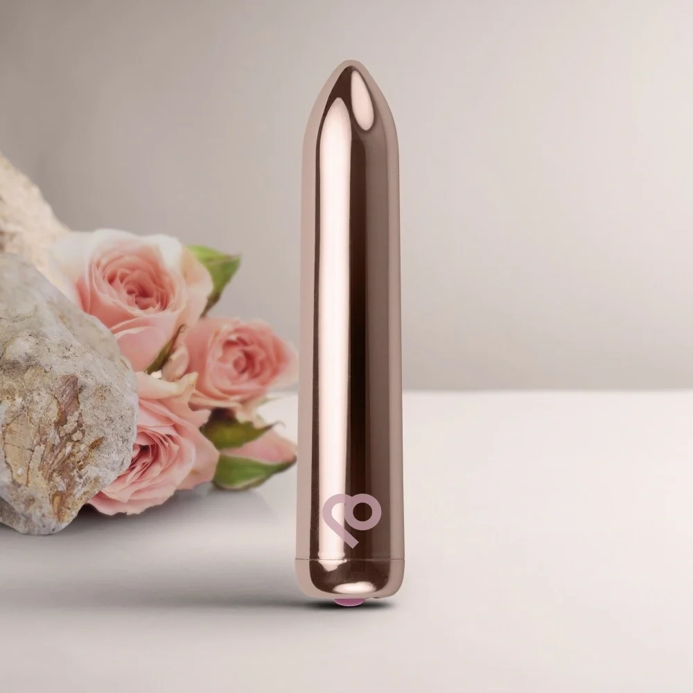Rocks Off Vibrator Glont 16 Moduri Vibratii ABS USB Magnetic Auriu 9 cm