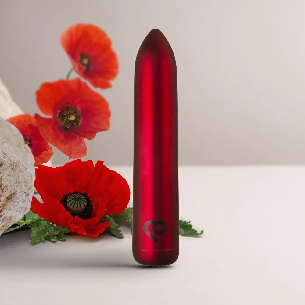 Rocks Off Vibrator Glont 16 Moduri Vibratii ABS USB Magnetic Rosu 9 cm