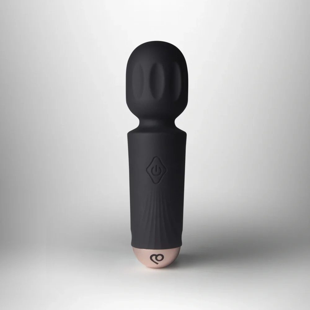 Rocks Off Vibrator Mini Wand Black Tulip 16 Moduri Vibratii Silicon USB Negru 11.5 cm