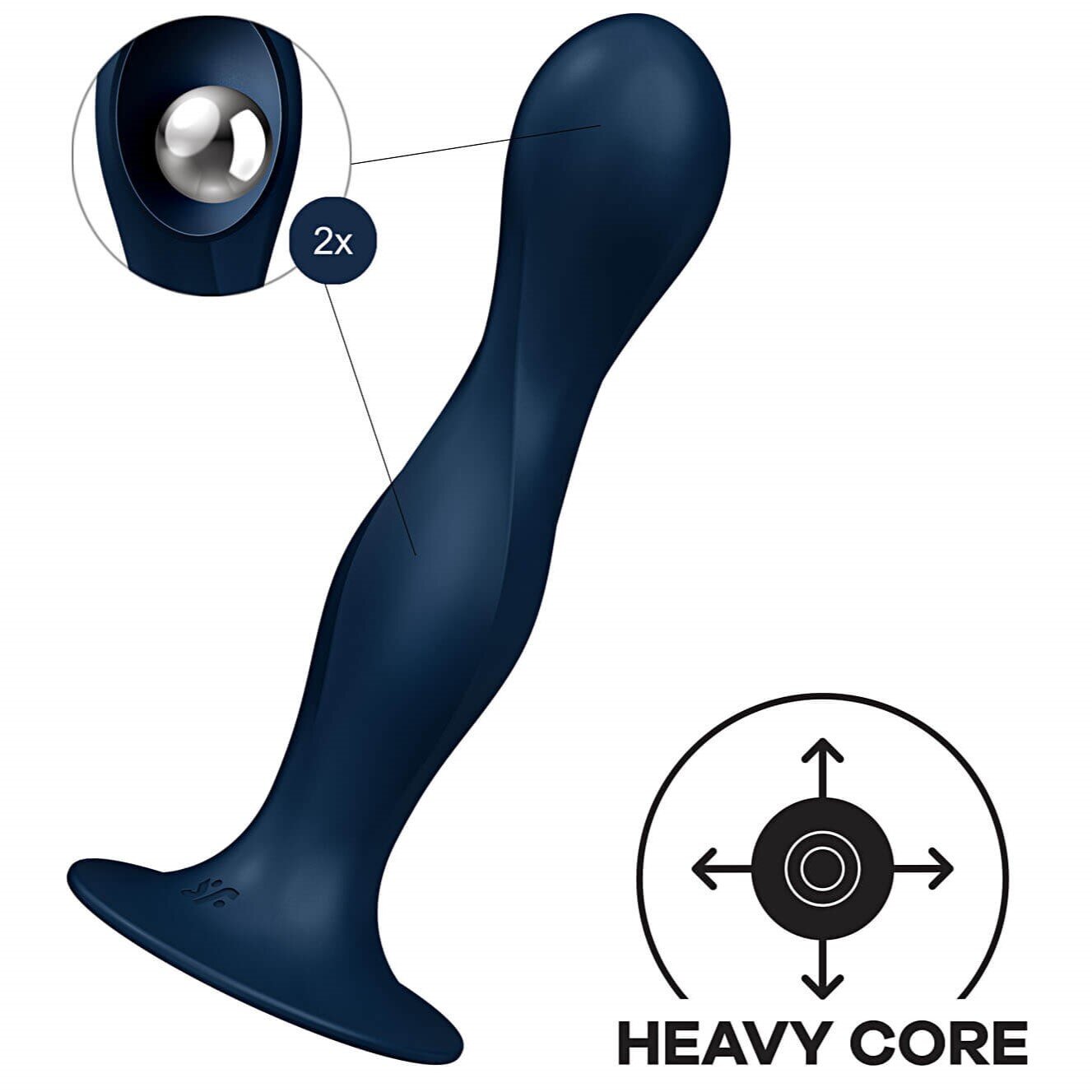 Satisfyer Dildo cu Bile Metalice Double Ball-R Silicon Albatsru Inchis 18 cm
