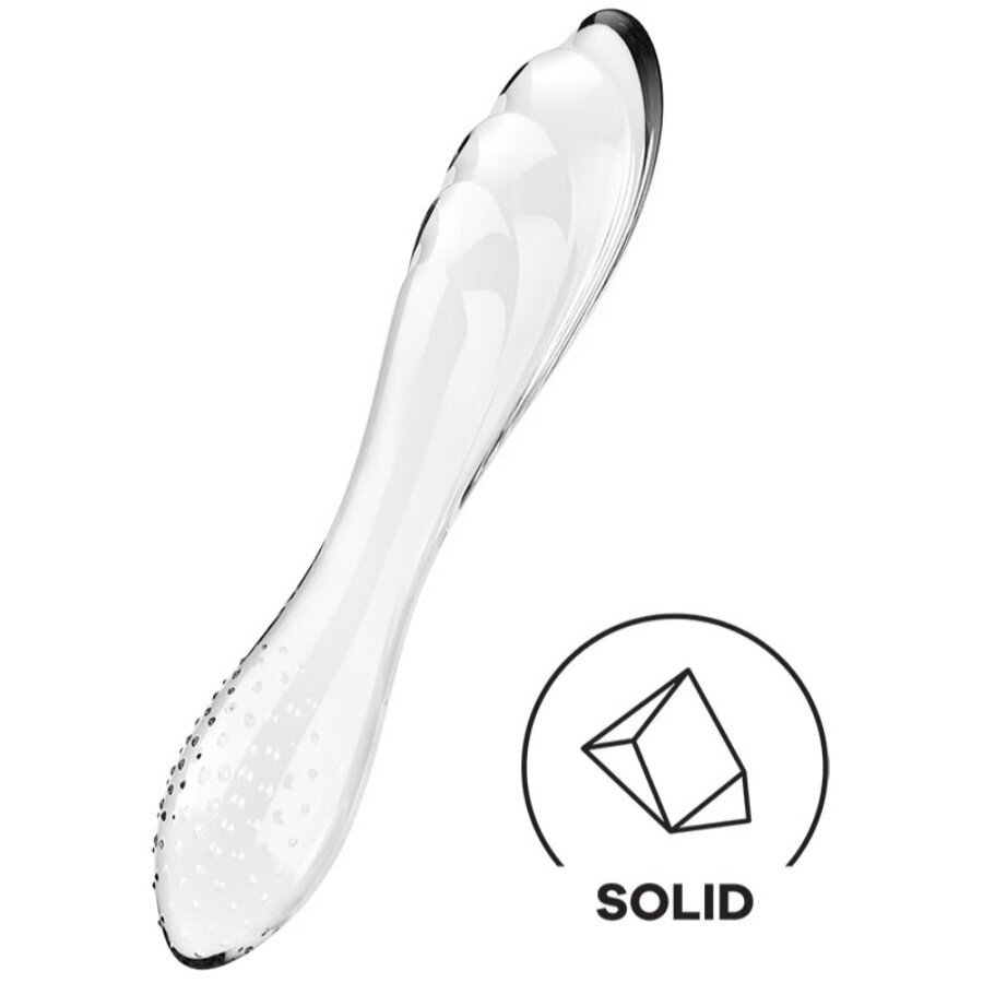 Satisfyer Dildo Dublu Dazzling Crystal 1 Sticla Borosilicata Transparent 17.8 cm