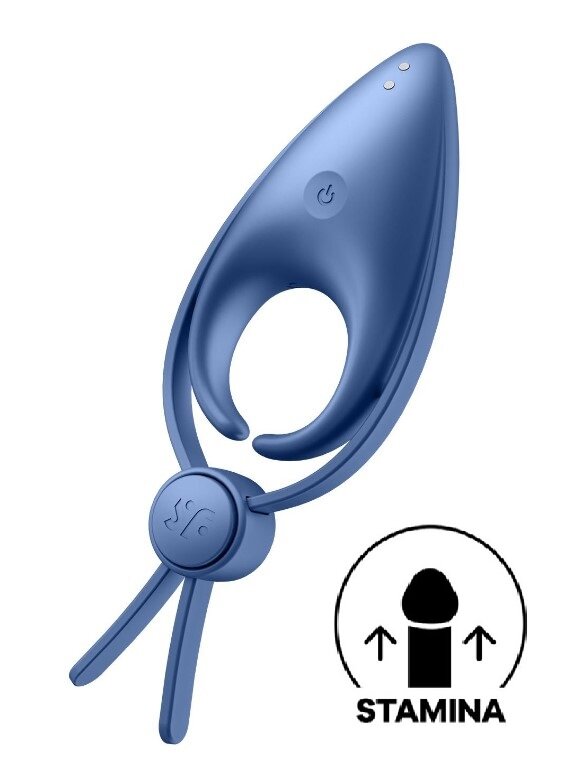 Satisfyer Inel Dublu de Penis Sniper 12 Moduri Vibratii Silicon Albastru USB