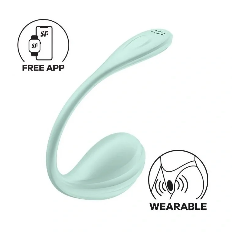 Satisfyer Ou Vibrator Smooth Petal Free App Silicon Verde 23 cm